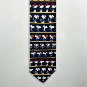 Peanuts Men’s Neck Tie 4” Snoopy Basketball 100% Silk Colorful made in USA
